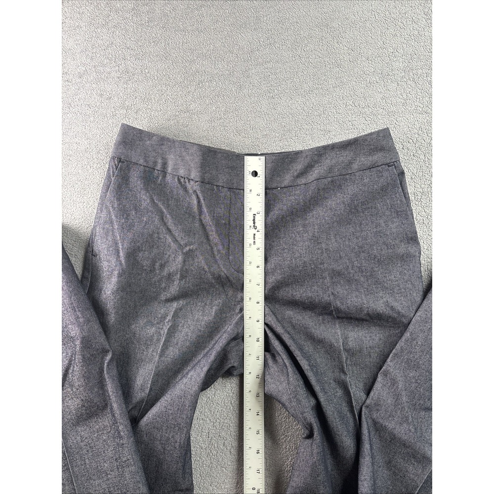 Liz Claiborne Pants Sz 6 Gray  Flat Front‎ Jackie Denim Hooks Zipper Pockets.New - Picture 10 of 16